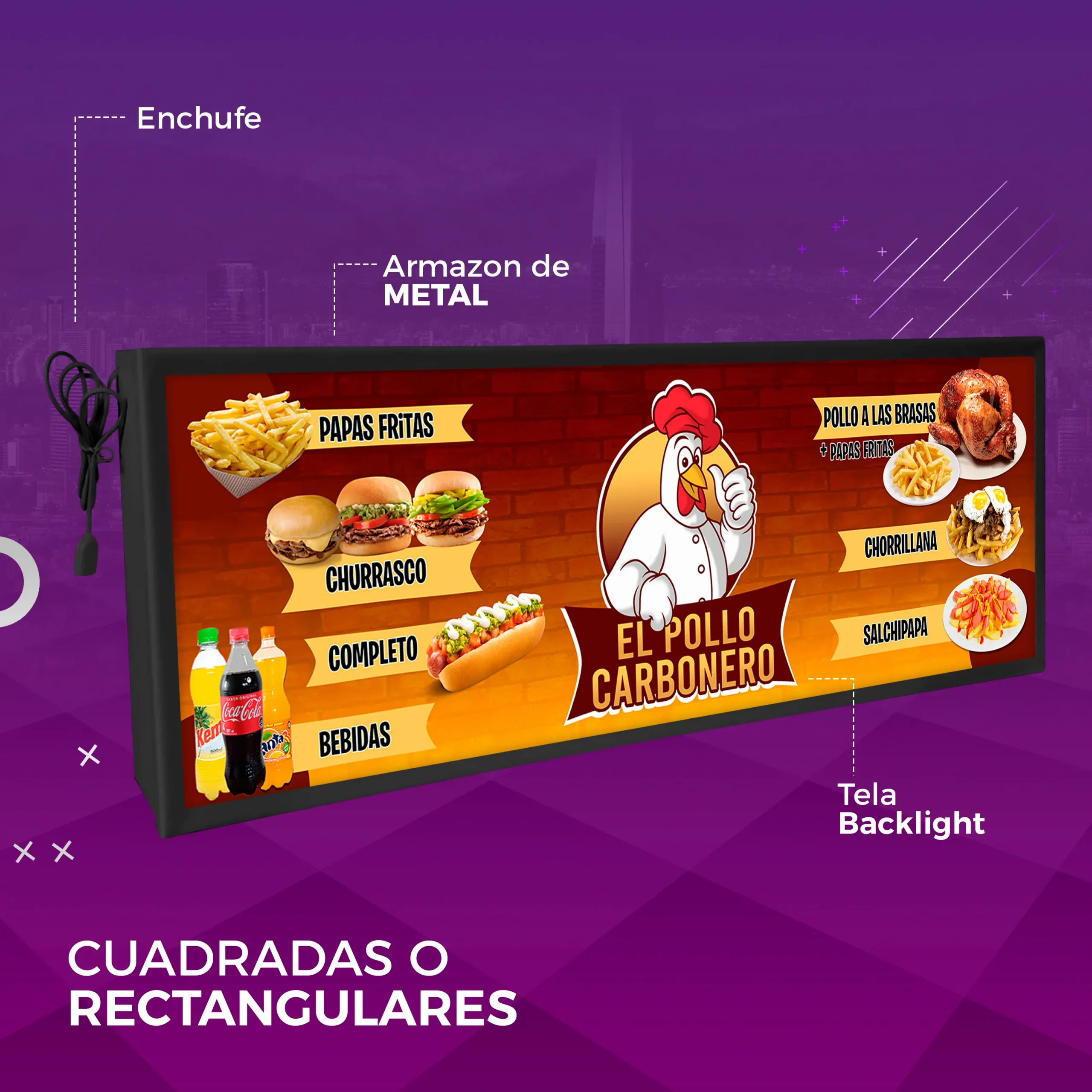 Cajas de luz publicitarias (fachada recta)